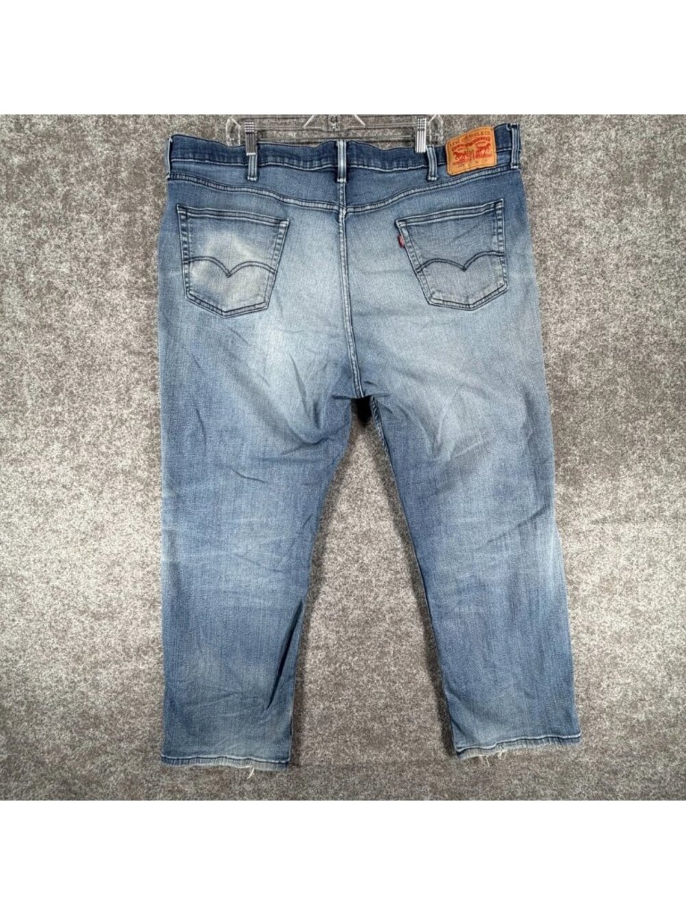Levi's 559 Relaxed Straight Fit Jeans Mens 46x32 Blue Acid Wash Distressed Knee - Picture 2 of 16